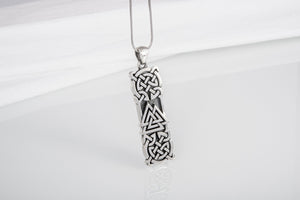 925 silver Viking pendant with Valknut and Celtic knots ornament, unique handmade jewelry - vikingworkshop