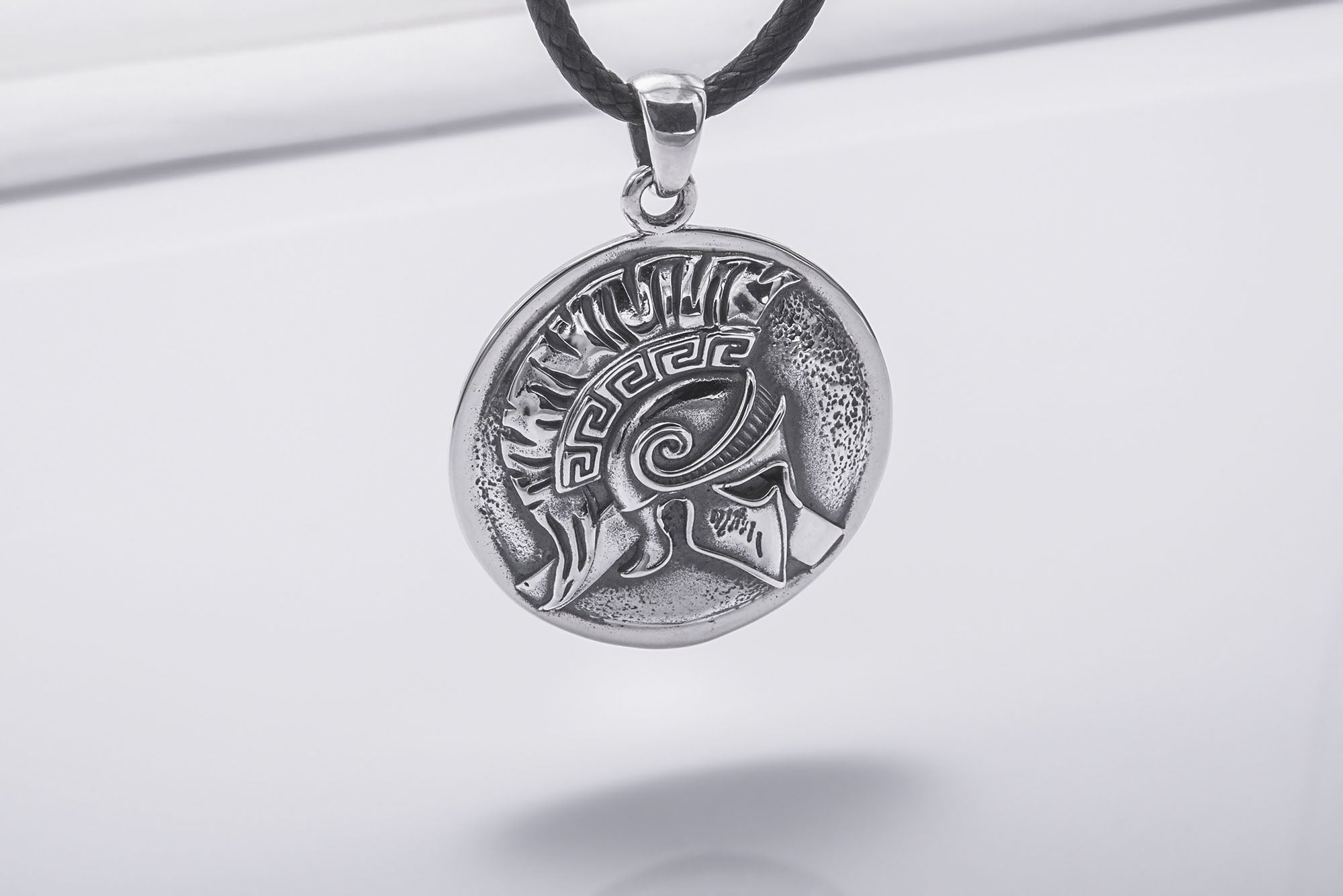 925 Silver Spartan Pendant, Handmade Jewelry - vikingworkshop