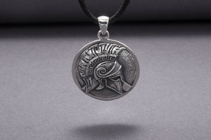 925 Silver Spartan Pendant, Handmade Jewelry - vikingworkshop