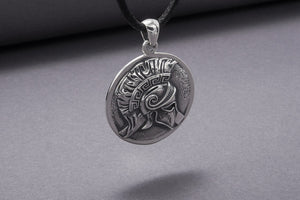 925 Silver Spartan Pendant, Handmade Jewelry - vikingworkshop