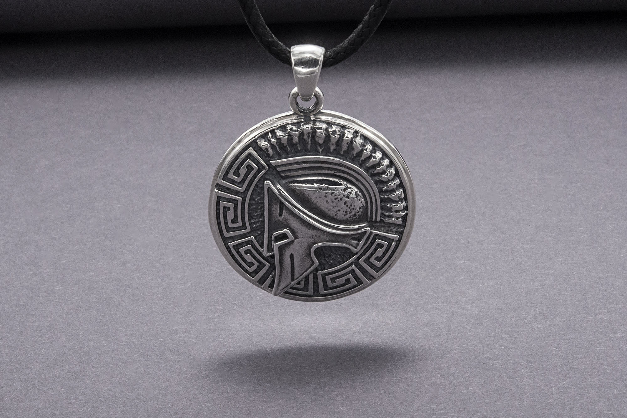 Spartan Sterling Silver Pendant, Handmade Jewelry - vikingworkshop