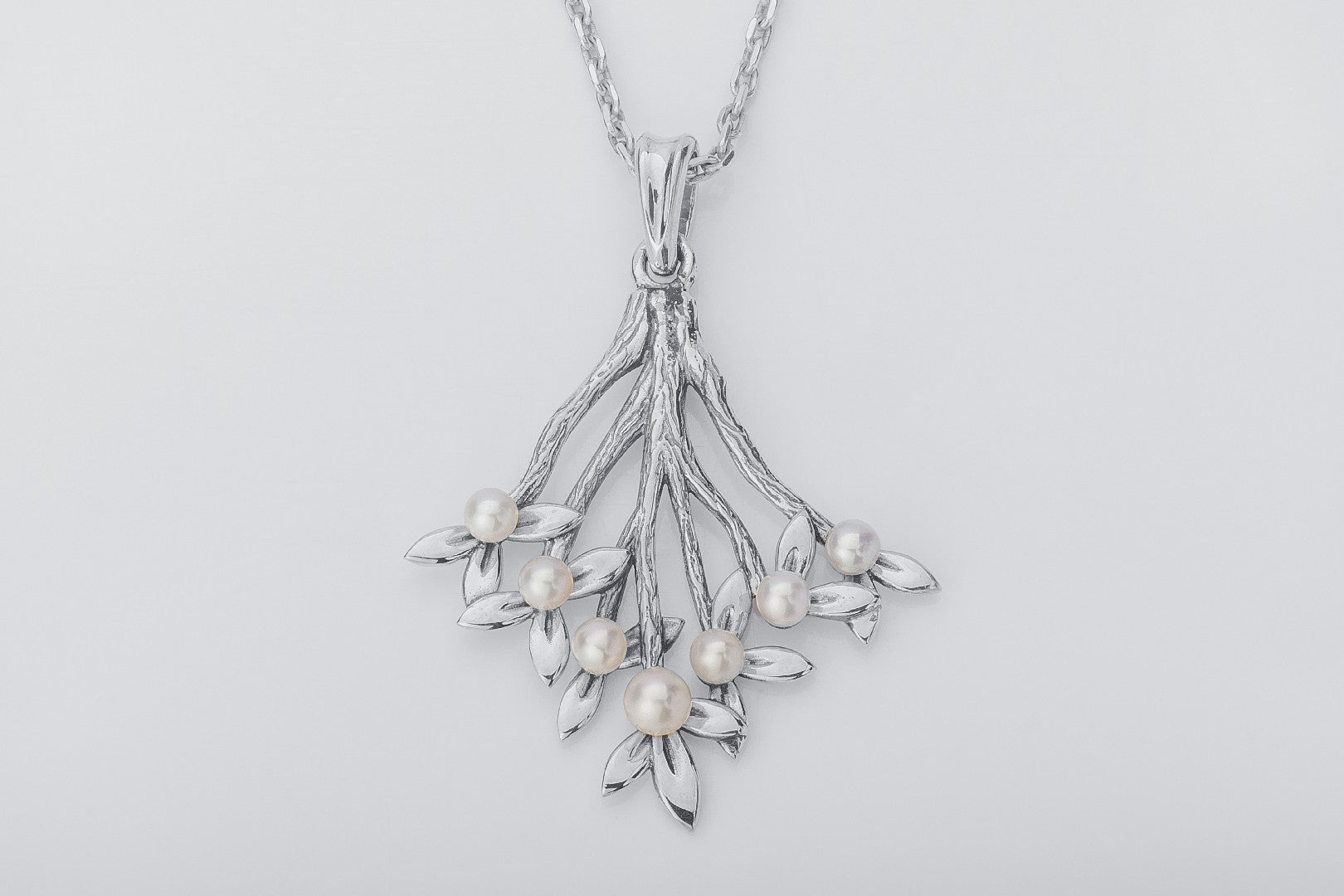 Flower Branch with Pearls Pendant - vikingworkshop