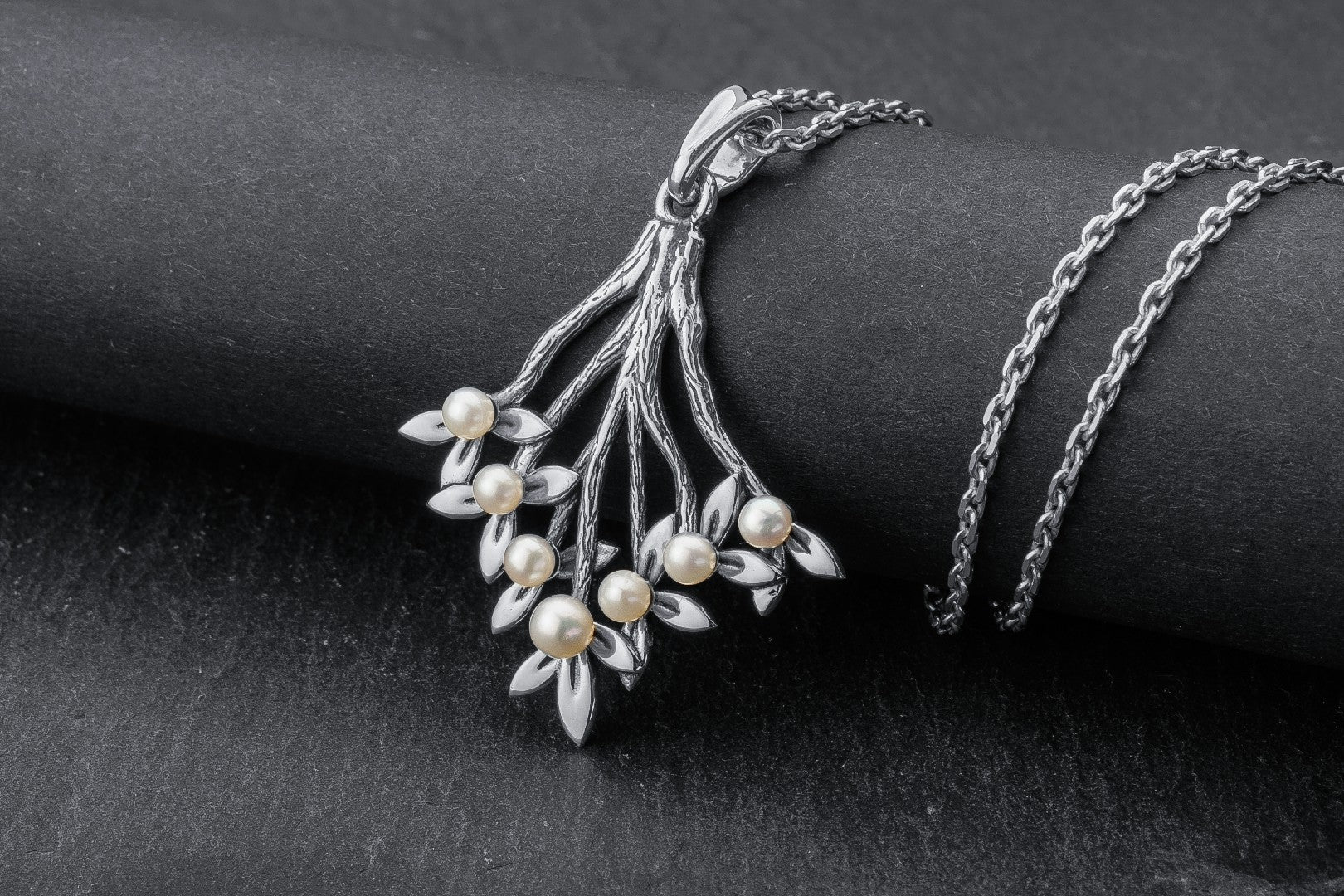 Flower Branch with Pearls Pendant - vikingworkshop