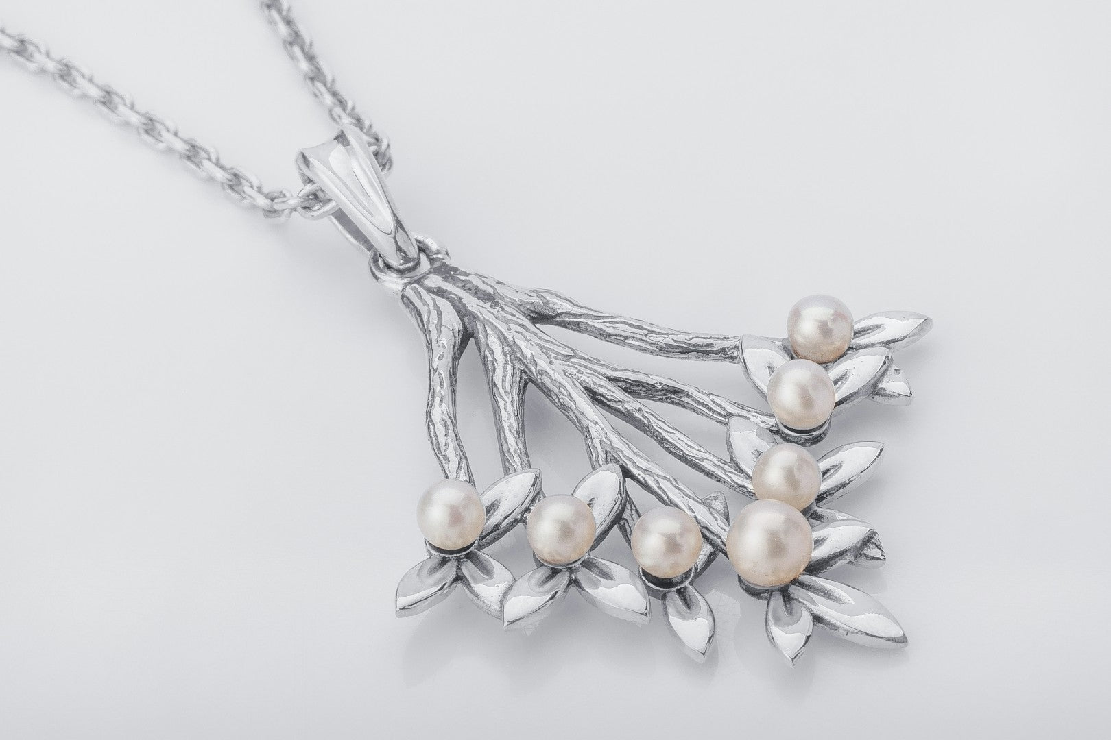 Flower Branch with Pearls Pendant - vikingworkshop