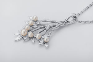 Flower Branch with Pearls Pendant - vikingworkshop