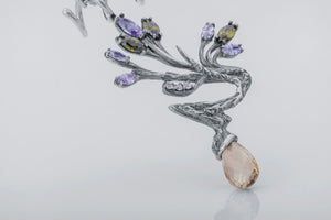 Branch with Buds and Gems, 925 Silver - vikingworkshop