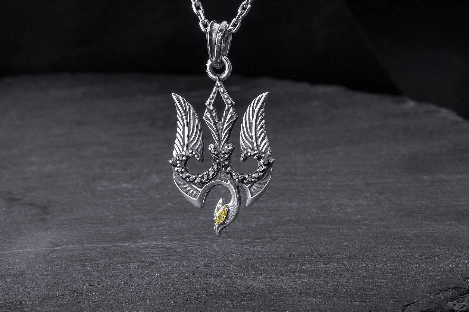 Falcon-like Ukrainian Trident, 925 silver - vikingworkshop