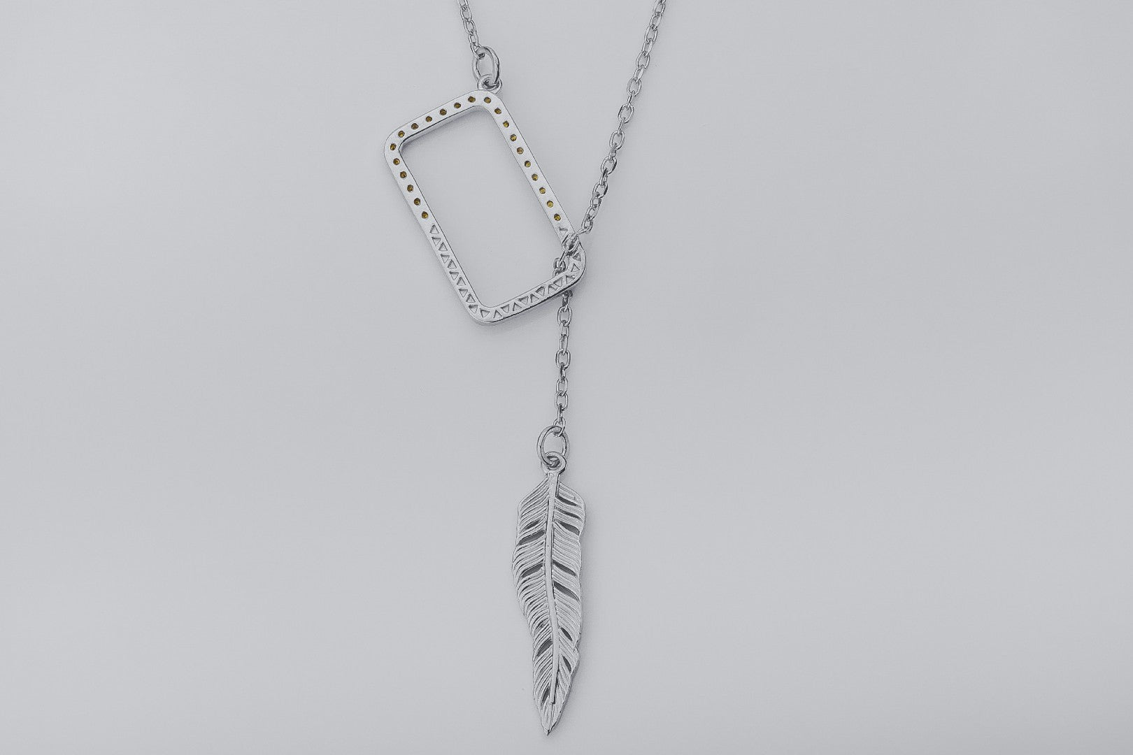 Creative Personality Feather Pendant, Rhodium Plated 925 Silver - vikingworkshop