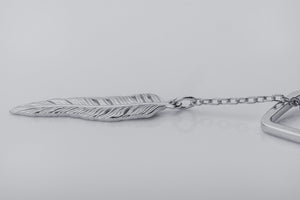 Creative Personality Feather Pendant, Rhodium Plated 925 Silver - vikingworkshop