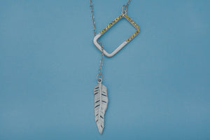 Creative Personality Feather Pendant, Rhodium Plated 925 Silver - vikingworkshop