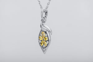 Lemon Pendant with Gems, 925 Silver - vikingworkshop