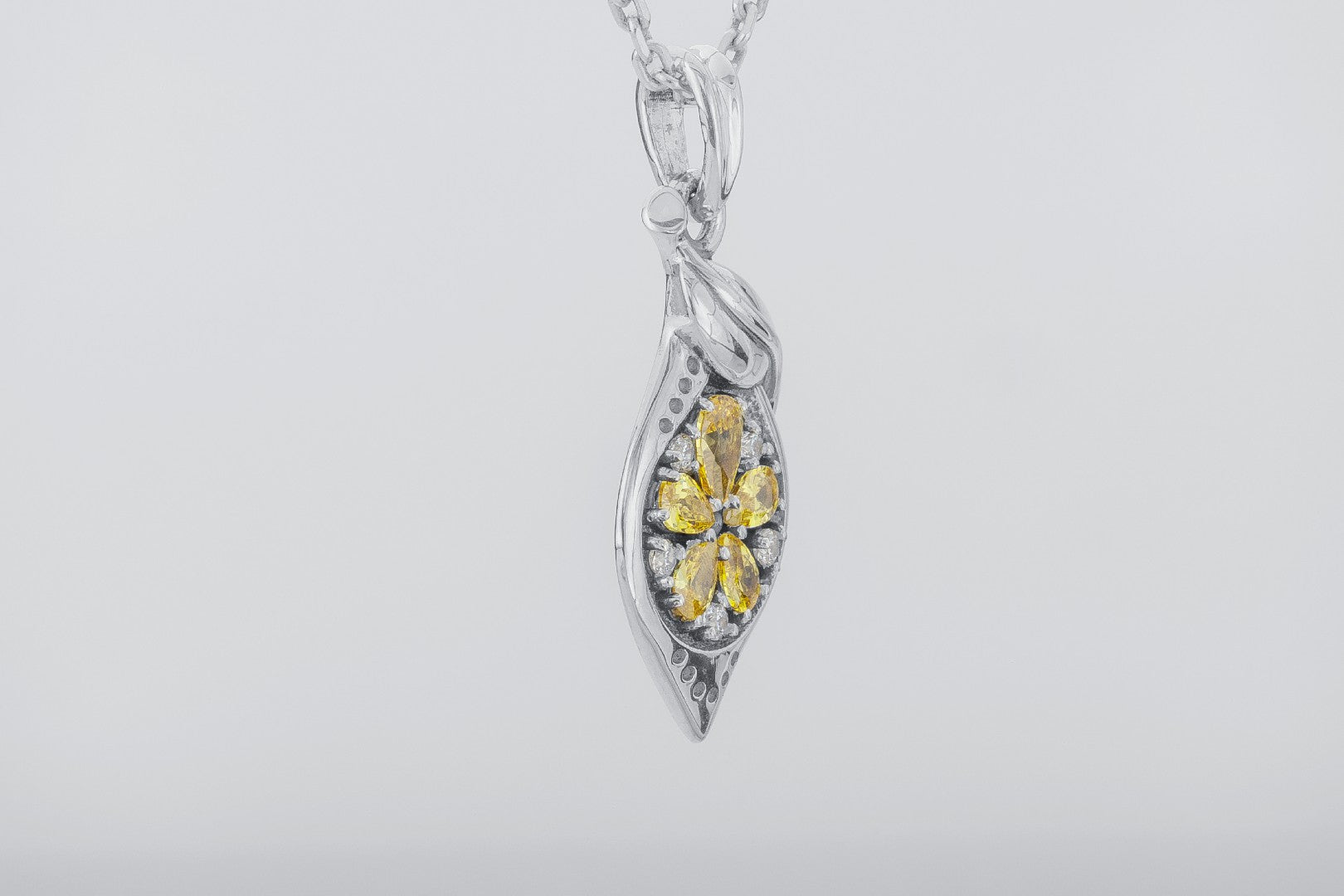 Lemon Pendant with Gems, 925 Silver - vikingworkshop