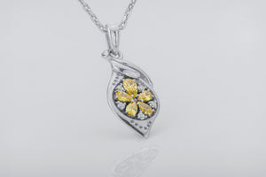 Lemon Pendant with Gems, 925 Silver - vikingworkshop