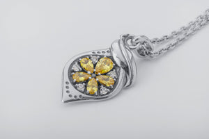 Lemon Pendant with Gems, 925 Silver - vikingworkshop