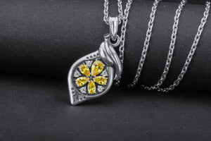 Lemon Pendant with Gems, 925 Silver - vikingworkshop