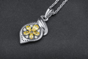 Lemon Pendant with Gems, 925 Silver - vikingworkshop