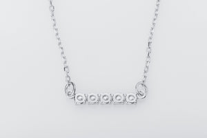 Minimalistic Necklace with Clear Gems, 925 Silver - vikingworkshop