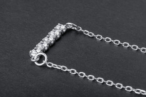 Minimalistic Necklace with Clear Gems, 925 Silver - vikingworkshop