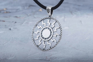 Black Sun Symbol Pendant Sterling Silver Viking Jewelry - vikingworkshop