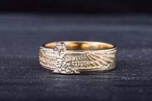 14K Gold Isida Symbol Ring Handcrafted Jewelry - vikingworkshop