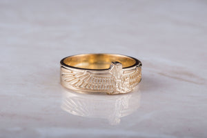 14K Gold Isida Symbol Ring Handcrafted Jewelry - vikingworkshop