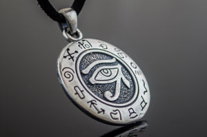 Uadjet Symbol Pendant Sterling Silver Egypt Jewelry - vikingworkshop