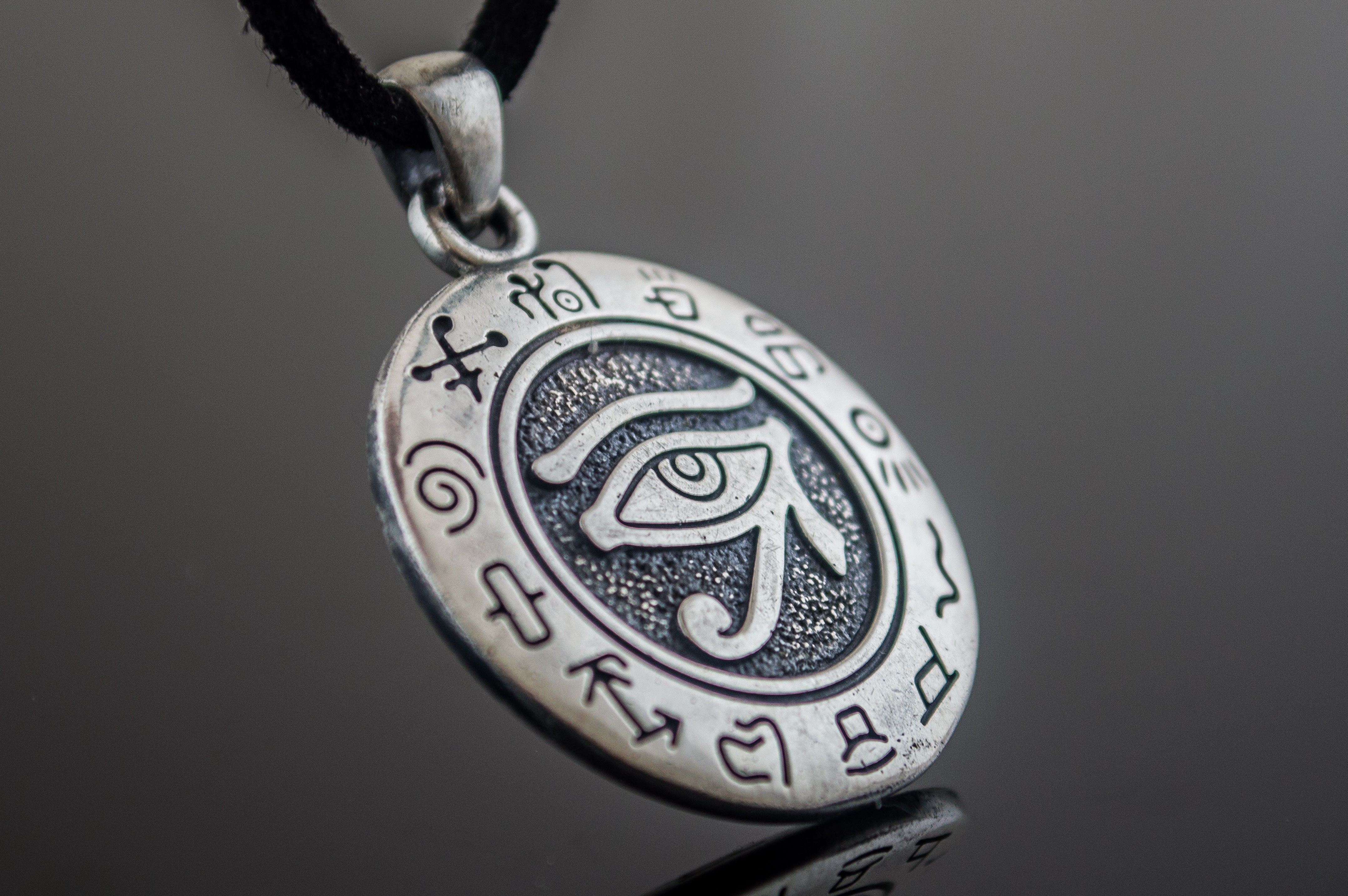 Uadjet Symbol Pendant Sterling Silver Egypt Jewelry - vikingworkshop