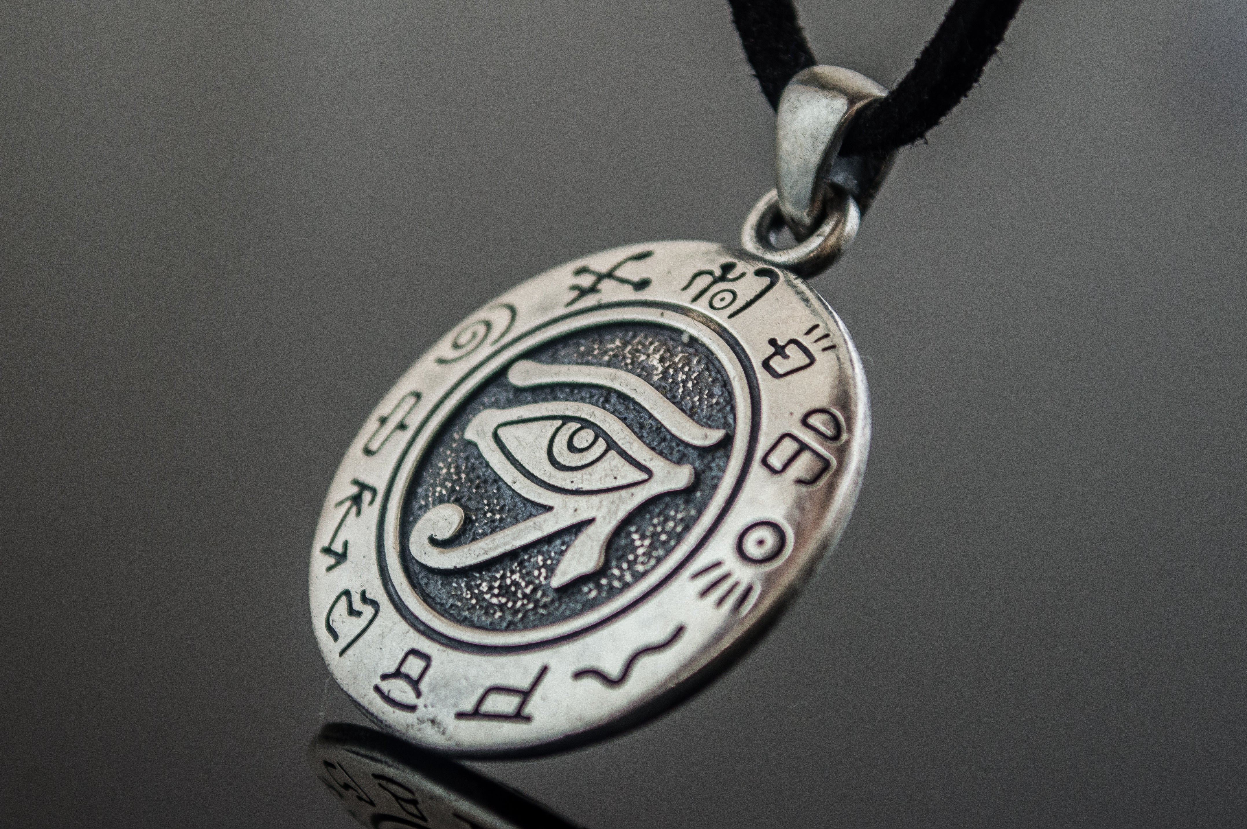 Uadjet Symbol Pendant Sterling Silver Egypt Jewelry - vikingworkshop