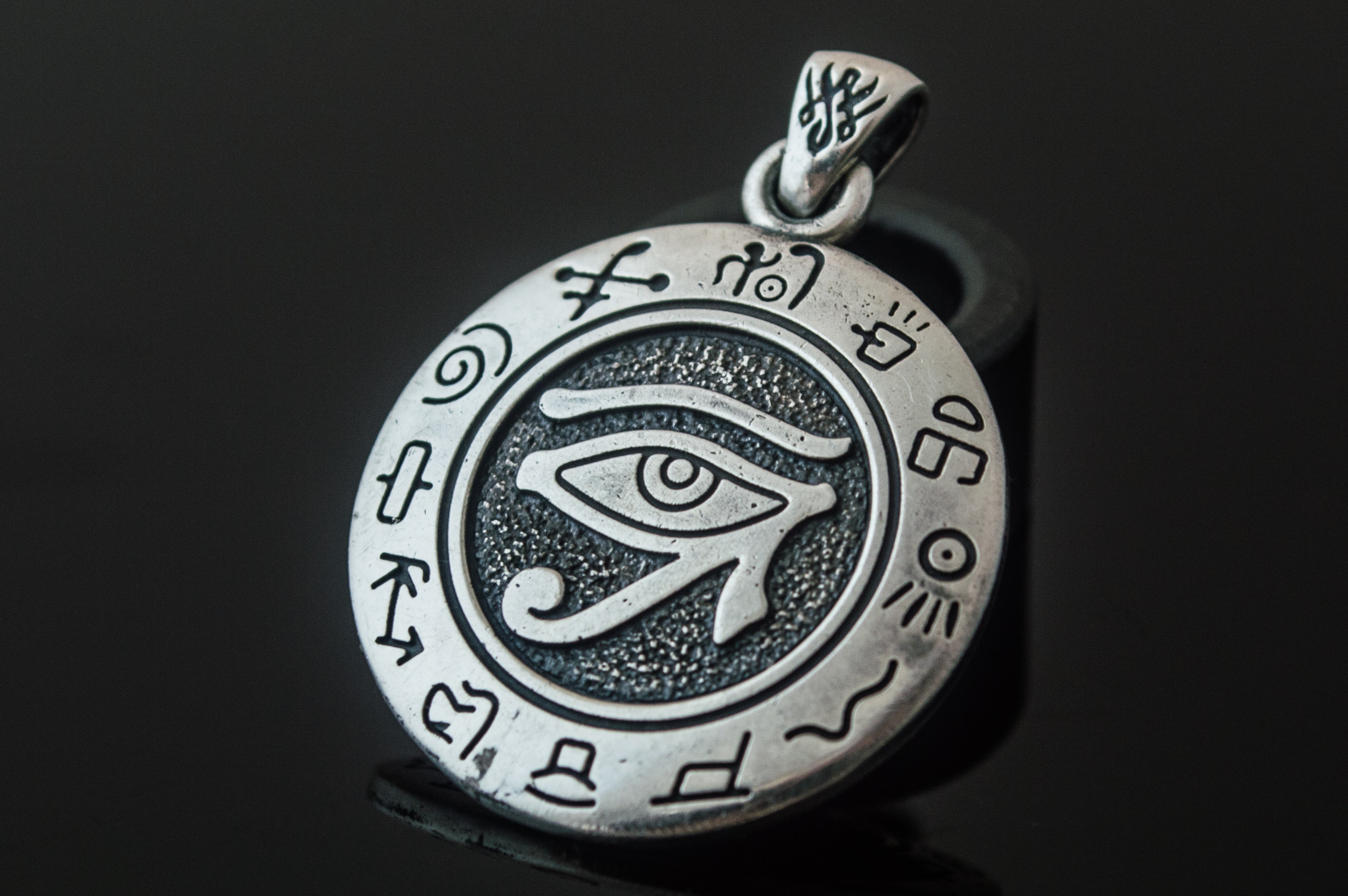 Uadjet Symbol Pendant Sterling Silver Egypt Jewelry - vikingworkshop