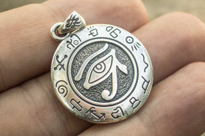 Uadjet Symbol Pendant Sterling Silver Egypt Jewelry - vikingworkshop