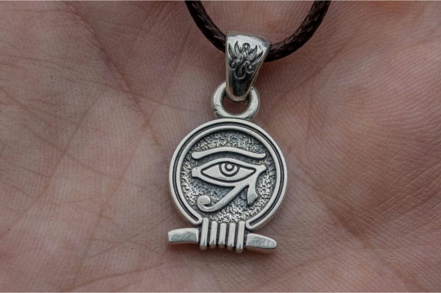 Uajet Amulet Pendant Sterling Silver Egypt Unique Jewelry - vikingworkshop