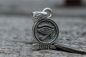 Uajet Amulet Pendant Sterling Silver Egypt Unique Jewelry - vikingworkshop