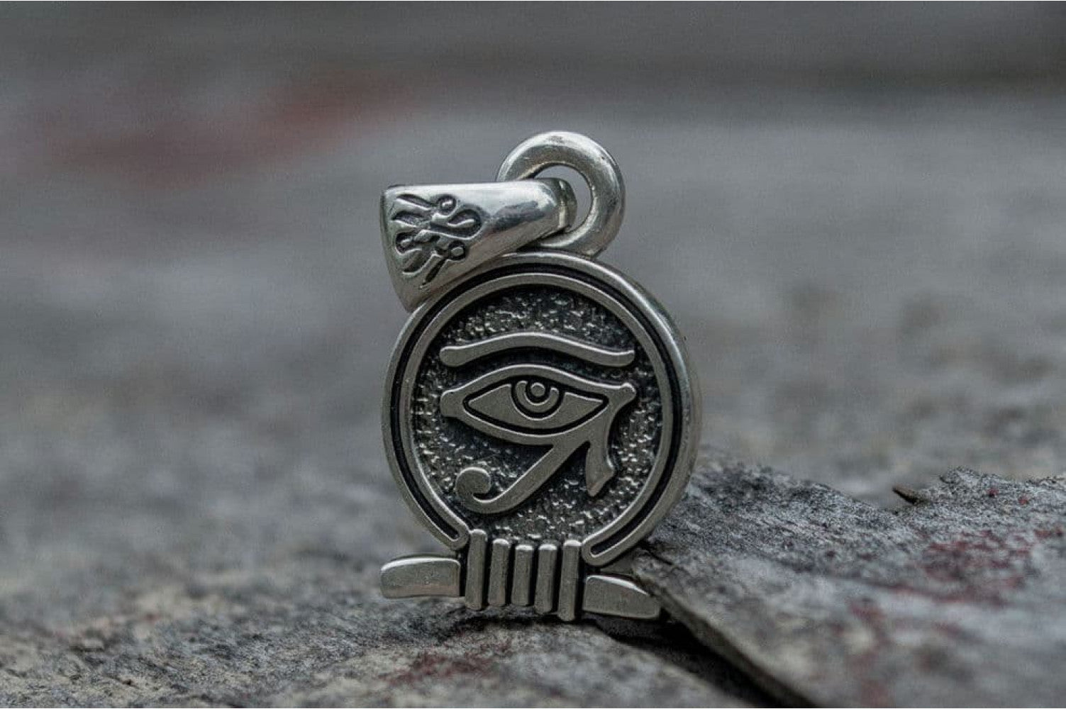 Uajet Amulet Pendant Sterling Silver Egypt Unique Jewelry - vikingworkshop