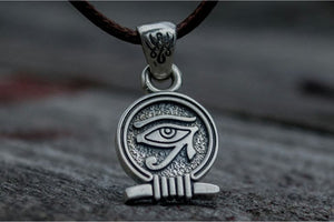 Uajet Amulet Pendant Sterling Silver Egypt Unique Jewelry - vikingworkshop