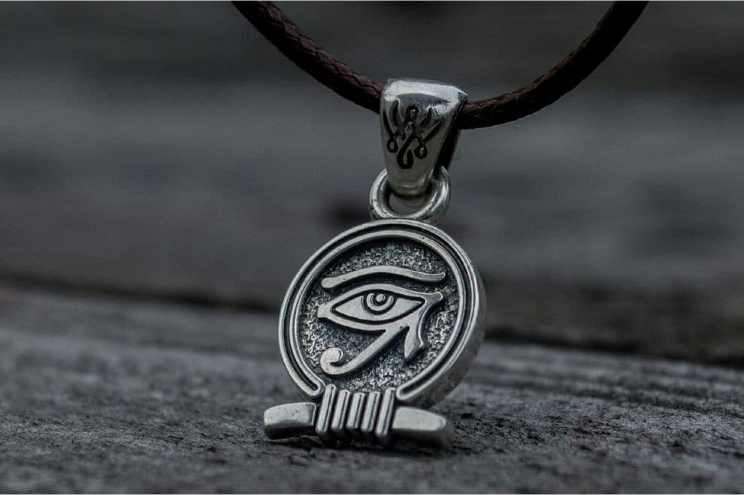 Uajet Amulet Pendant Sterling Silver Egypt Unique Jewelry - vikingworkshop