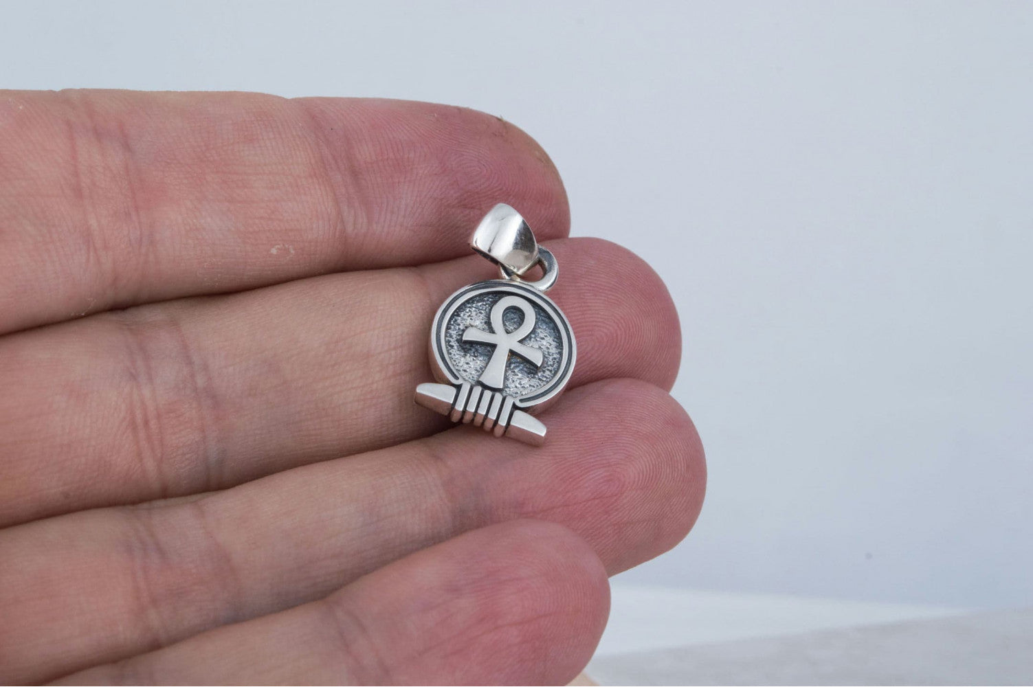 Ankh Amulet Pendant Sterling Silver Egypt Unique Jewelry - vikingworkshop