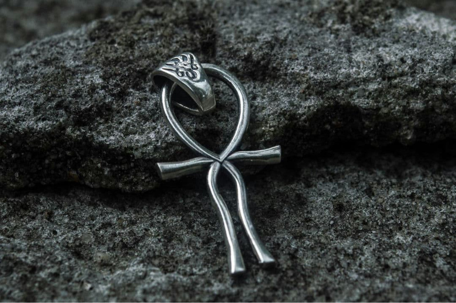 Ankh Symbol Egypt Pendant Sterling Silver Unique Jewelry - vikingworkshop