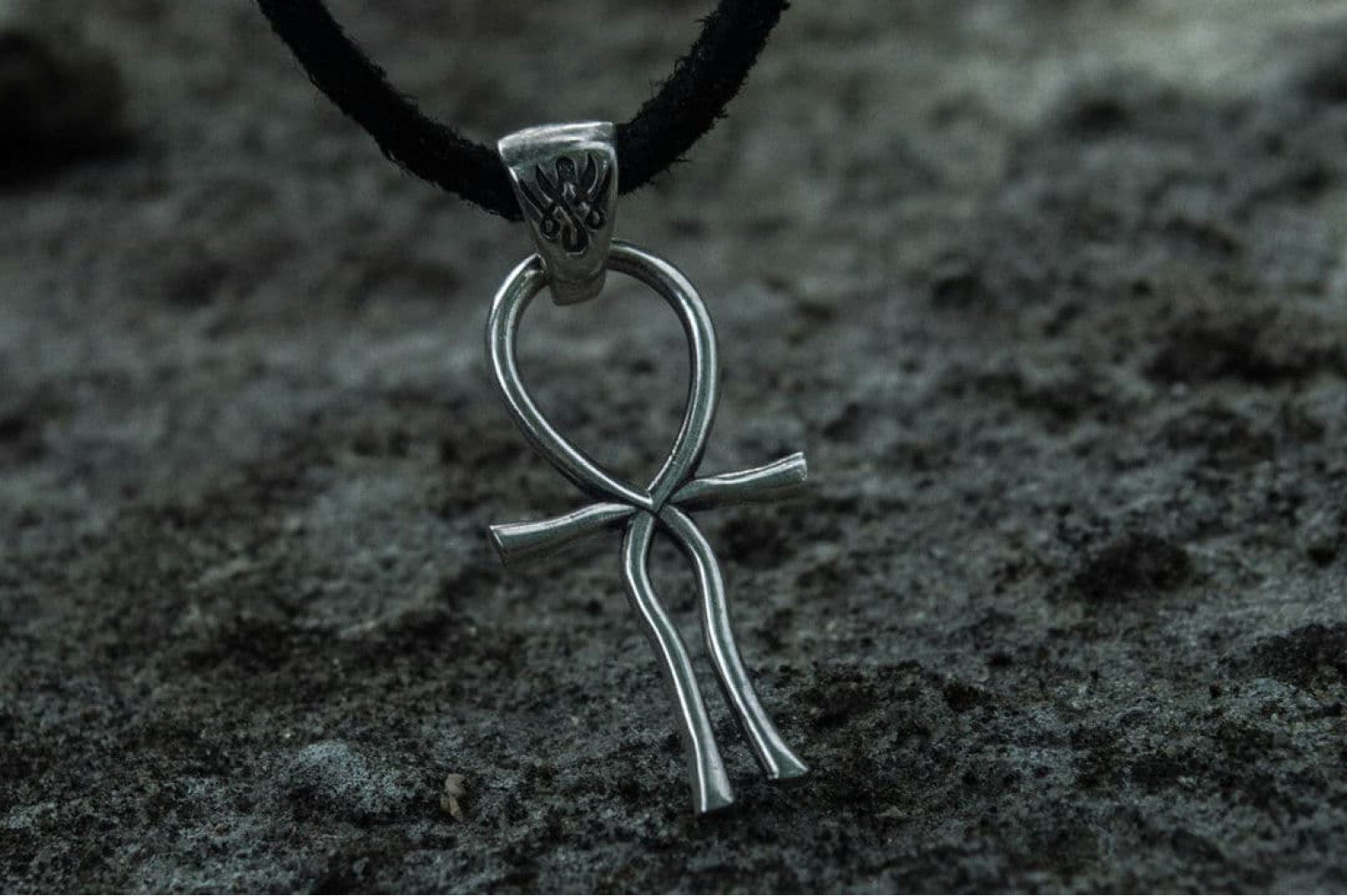 Ankh Symbol Egypt Pendant Sterling Silver Unique Jewelry - vikingworkshop