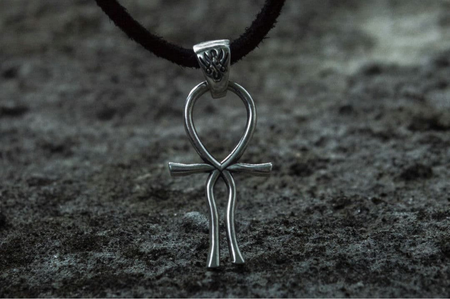 Ankh Symbol Egypt Pendant Sterling Silver Unique Jewelry - vikingworkshop