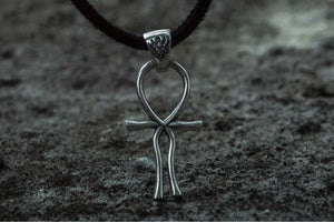 Ankh Symbol Egypt Pendant Sterling Silver Unique Jewelry - vikingworkshop