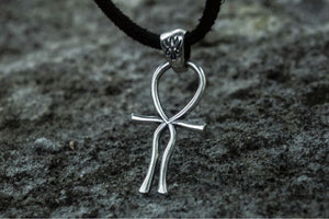 Ankh Symbol Egypt Pendant Sterling Silver Unique Jewelry - vikingworkshop