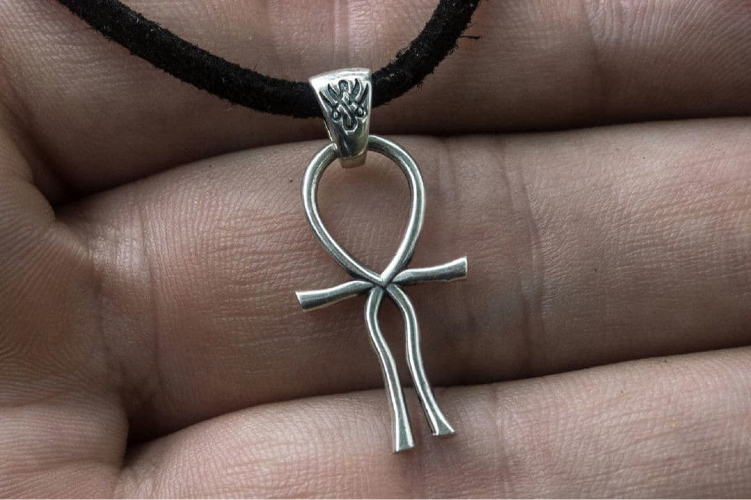 Ankh Symbol Egypt Pendant Sterling Silver Unique Jewelry - vikingworkshop