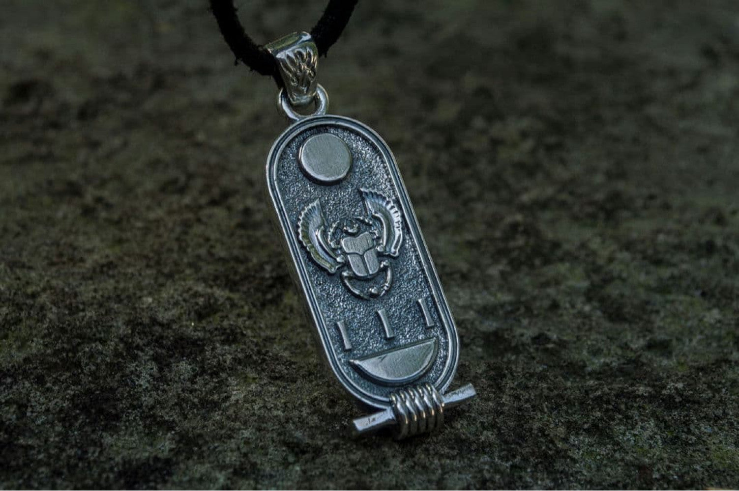 Pendant with Egypt Symbols Sterling Silver Egypt Handcrafted Jewelry - vikingworkshop