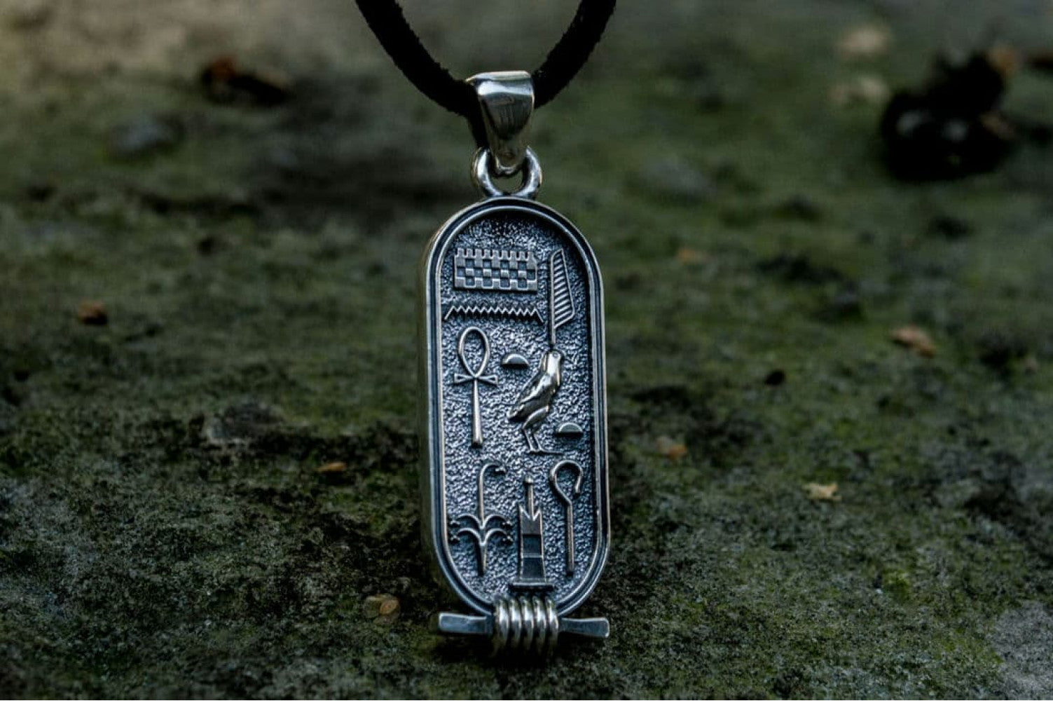 Pendant with Egypt Symbols Sterling Silver Egypt Handcrafted Jewelry - vikingworkshop