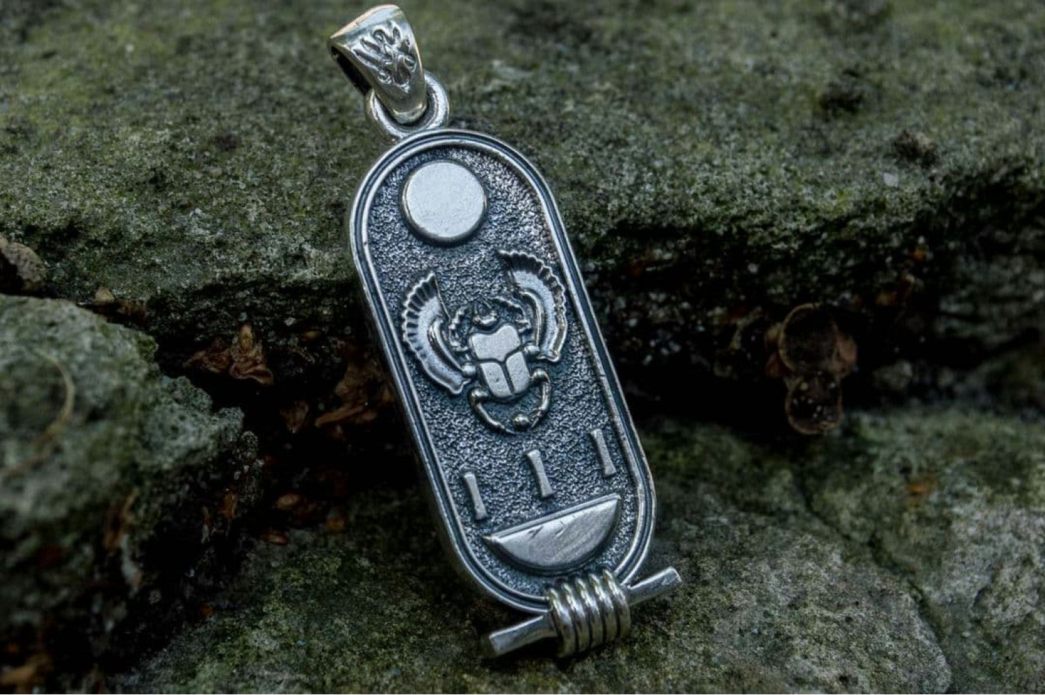 Pendant with Egypt Symbols Sterling Silver Egypt Handcrafted Jewelry - vikingworkshop