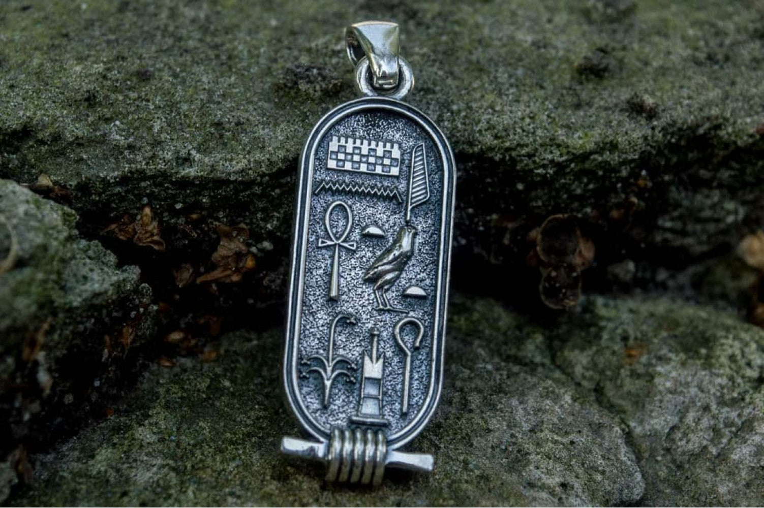 Pendant with Egypt Symbols Sterling Silver Egypt Handcrafted Jewelry - vikingworkshop