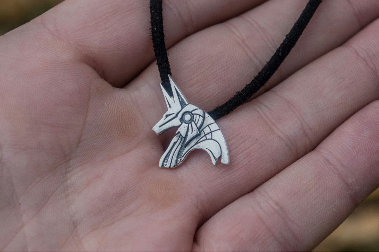 Unique Handmade Anubis Egypt Pendant Sterling Silver Viking Jewelry - vikingworkshop