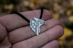 Unique Handmade Horus Egypt Pendant Sterling Silver Viking Jewelry - vikingworkshop