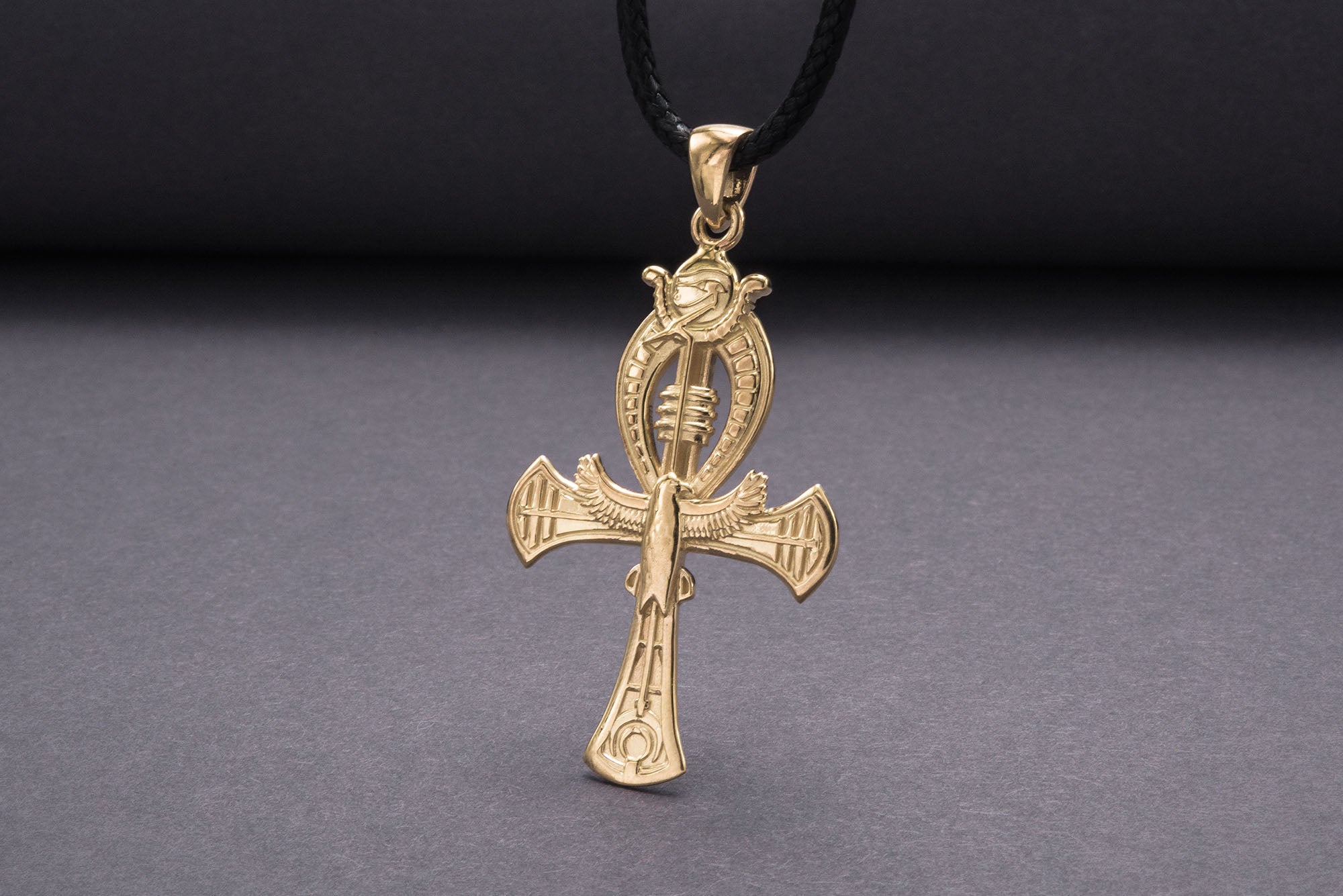 Unique Handmade Egypt Ankh Pendant 14K Gold Viking Jewelry - vikingworkshop