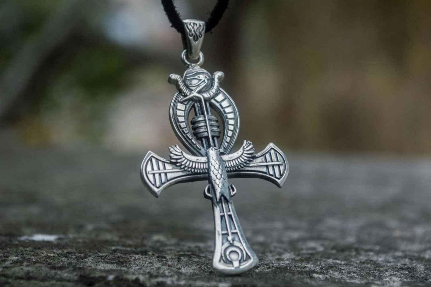 Unique Handmade Egypt Ankh Pendant Sterling Silver Jewelry - vikingworkshop